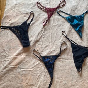⚡️⚡️5/$20🔥NWOT Lace & Satin thongs (5) sold together 🔥